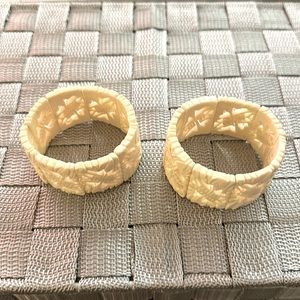 Pair of Asian Carved Bone Bracelets